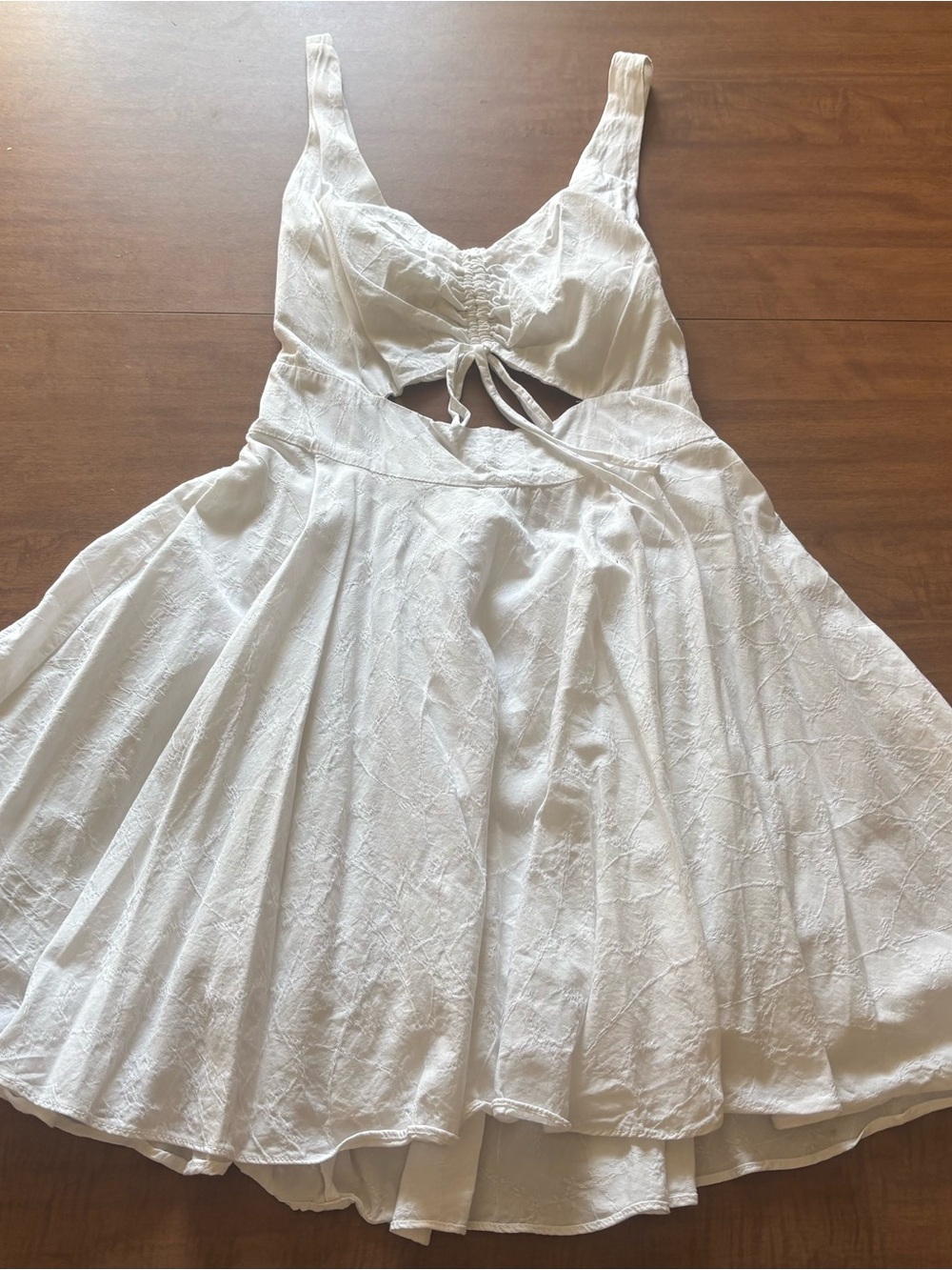 Lulu's White Cutout Tie-Front Mini Dress